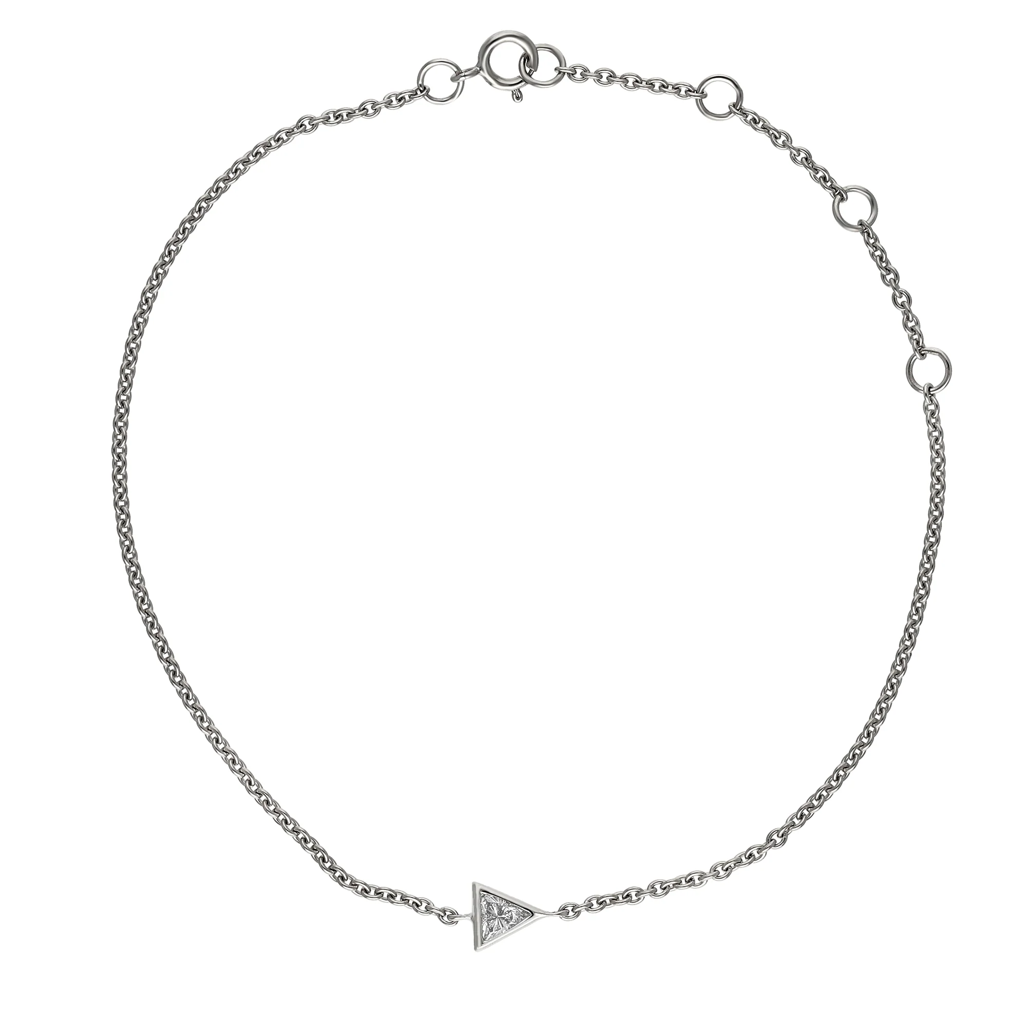 Peace Jewelers 14K Gold Lab-Grown Diamond Solitaire Adjustable Chain Bracelet - Image 2