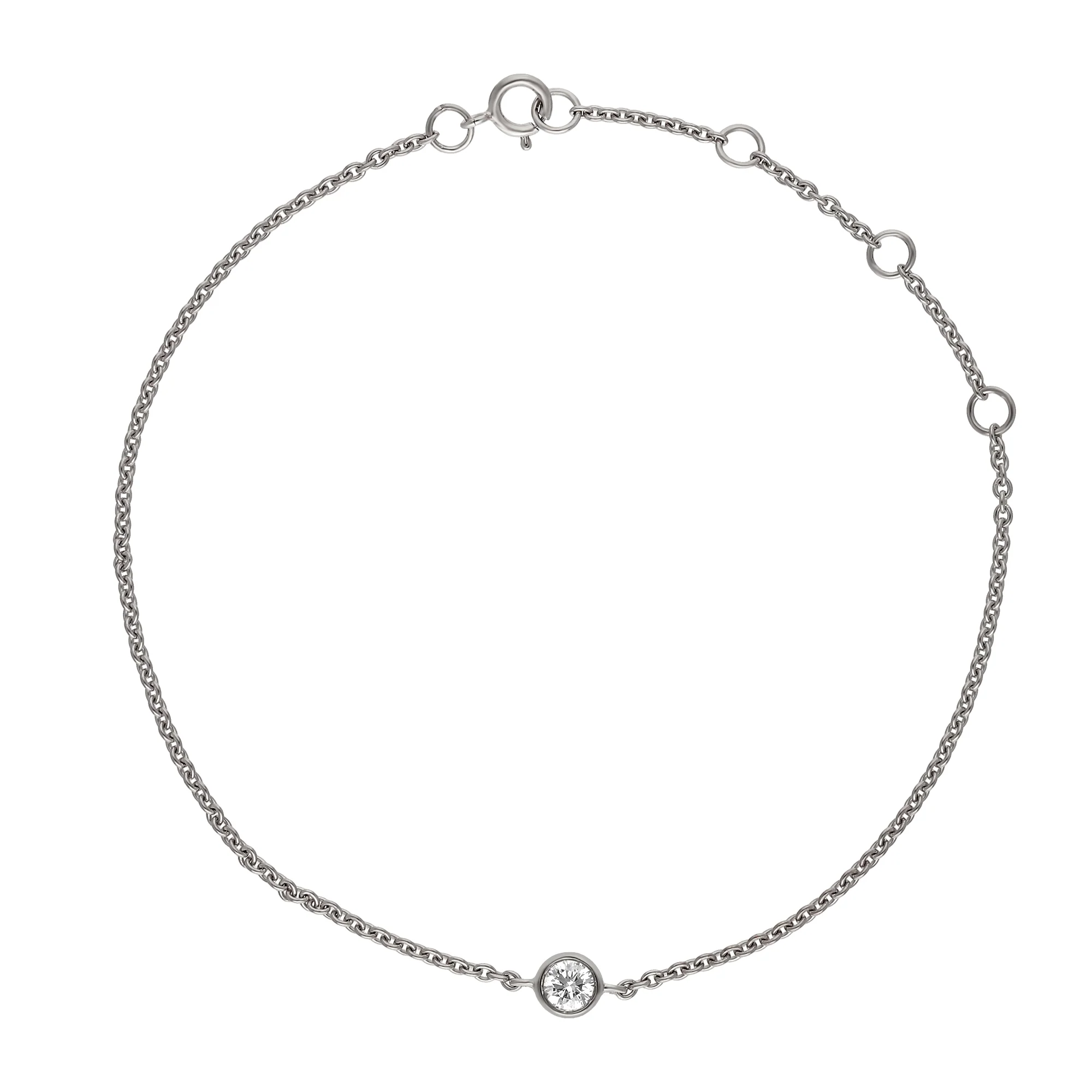 Peace Jewelers 14K Gold Lab-Grown Diamond Solitaire Adjustable Chain Bracelet - Image 3