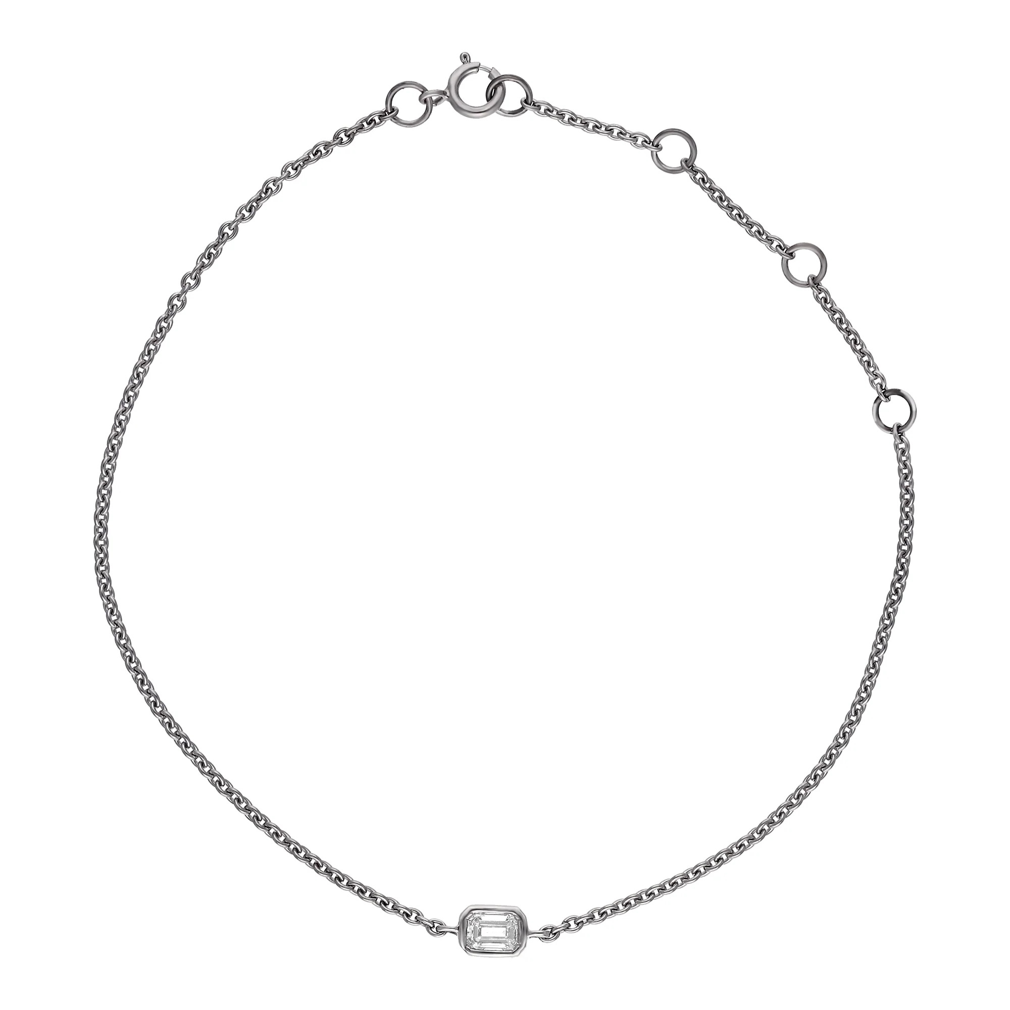 Peace Jewelers 14K Gold Lab-Grown Diamond Solitaire Adjustable Chain Bracelet - Image 4