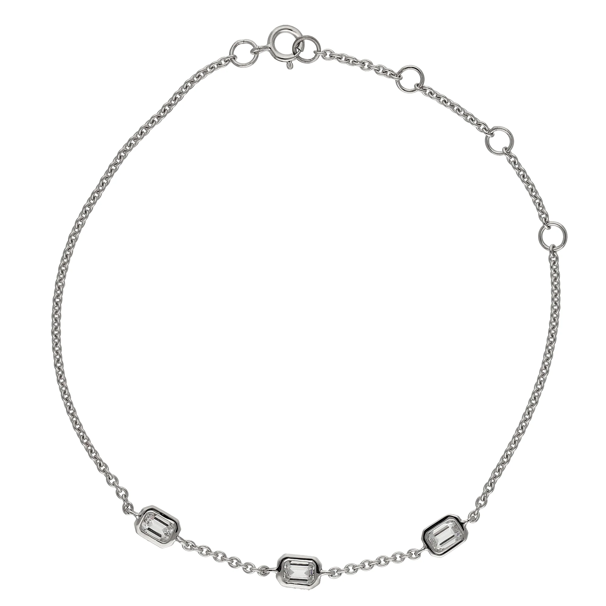 Peace Jewelers 14K Gold Lab-Grown Diamond Triple Station Adjustable Chain Bracelet - Image 4
