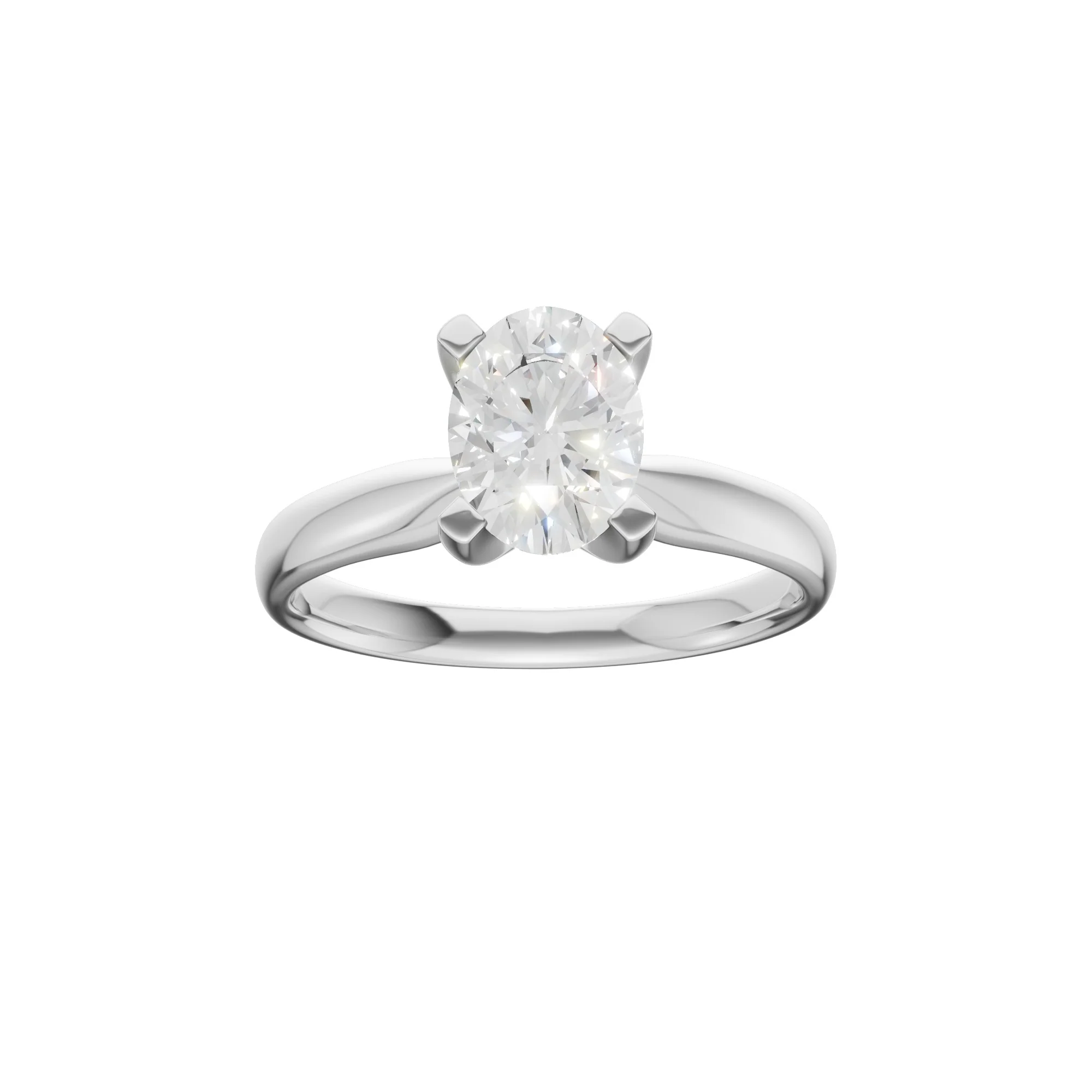 Peace Jewelers 14K Gold Oval Lab-Grown Diamond Solitaire Ring - Image 3