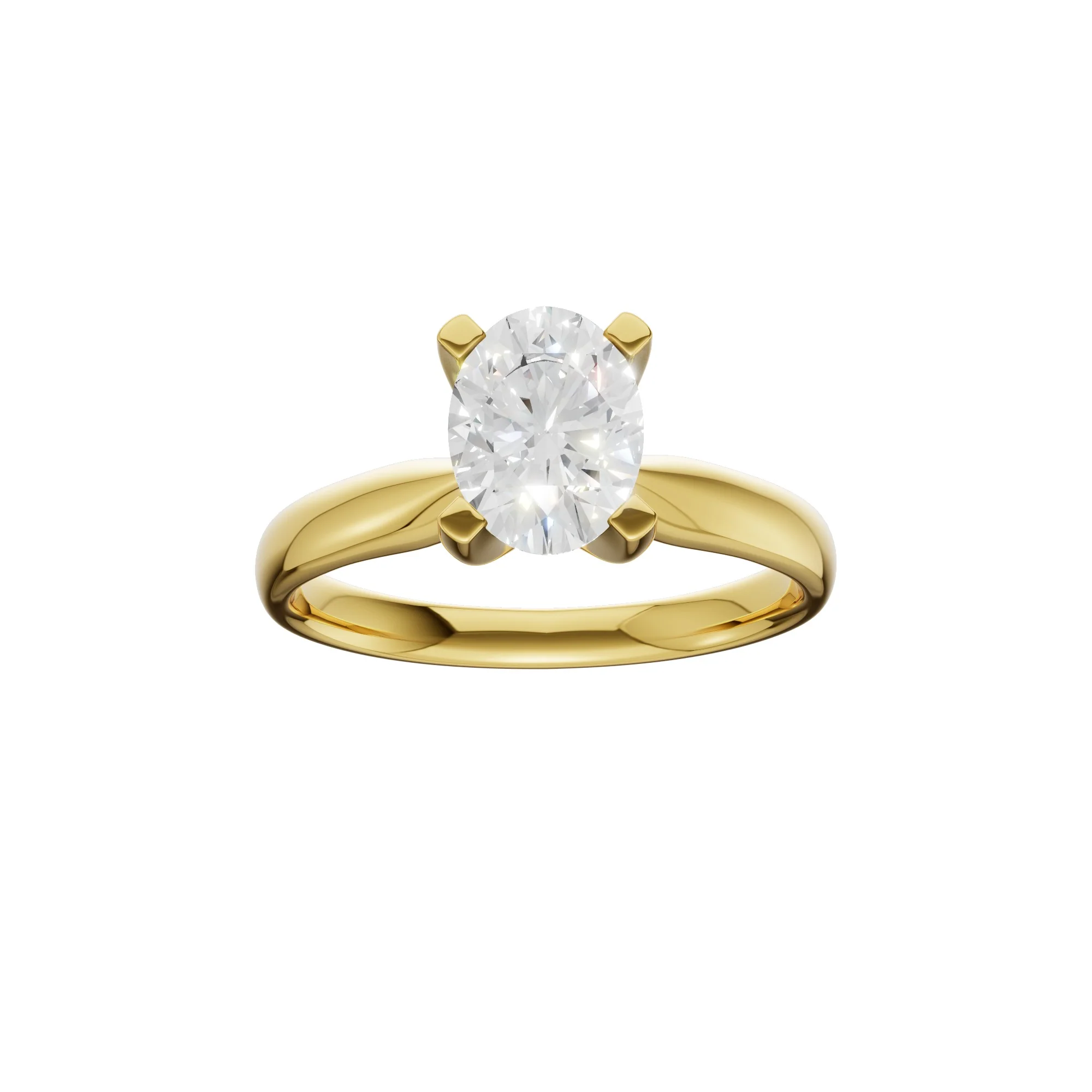 Peace Jewelers 14K Gold Oval Lab-Grown Diamond Solitaire Ring - Image 4