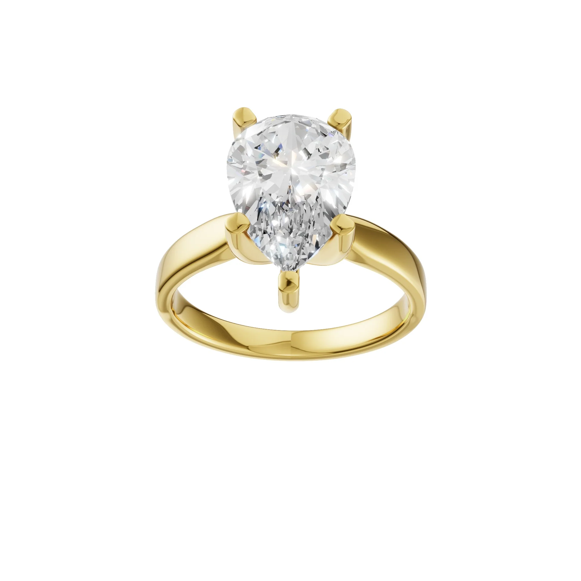 Peace Jewelers 14K Gold Pear Shaped Lab-Grown Diamond Solitaire Ring - Image 11