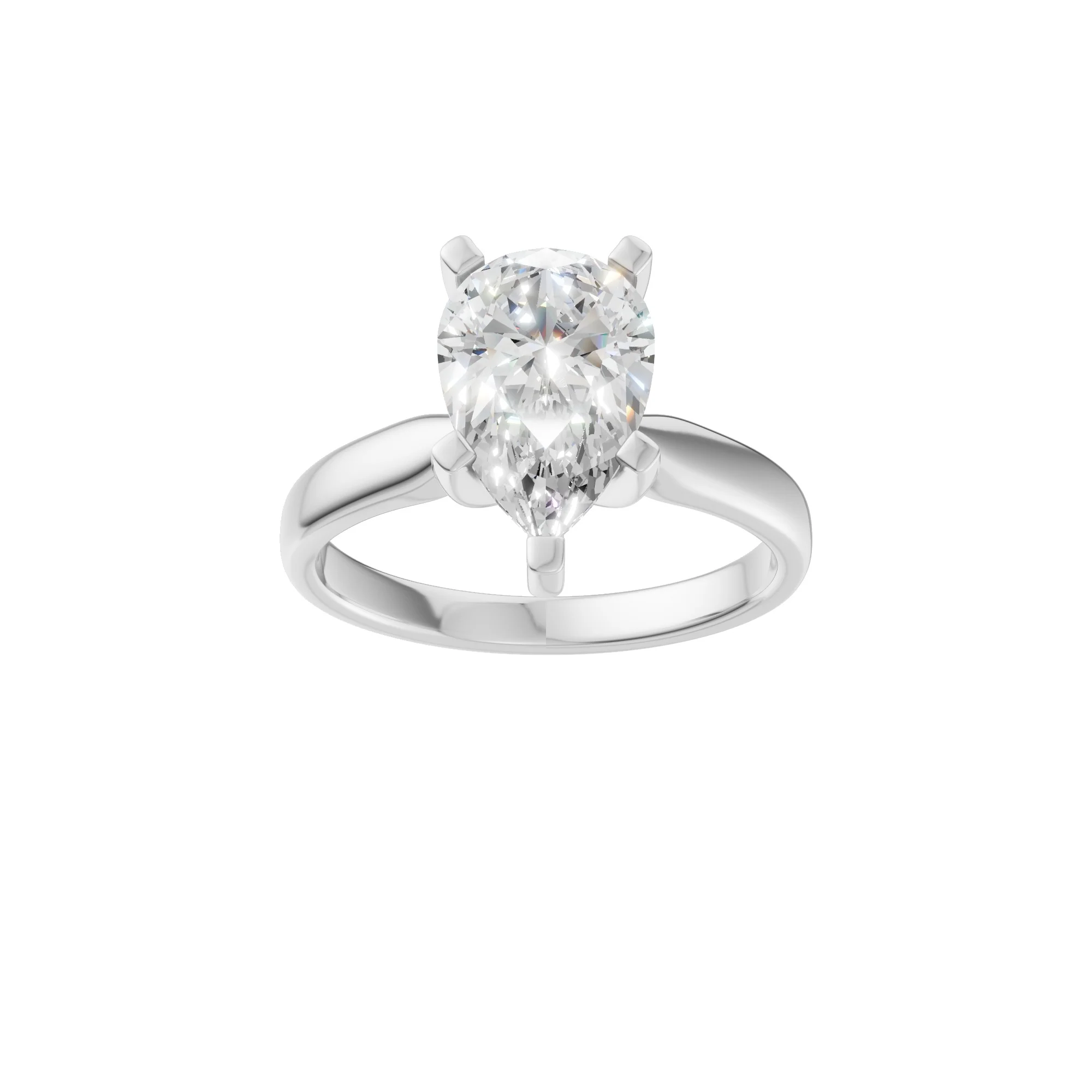 Peace Jewelers 14K Gold Pear Shaped Lab-Grown Diamond Solitaire Ring - Image 2