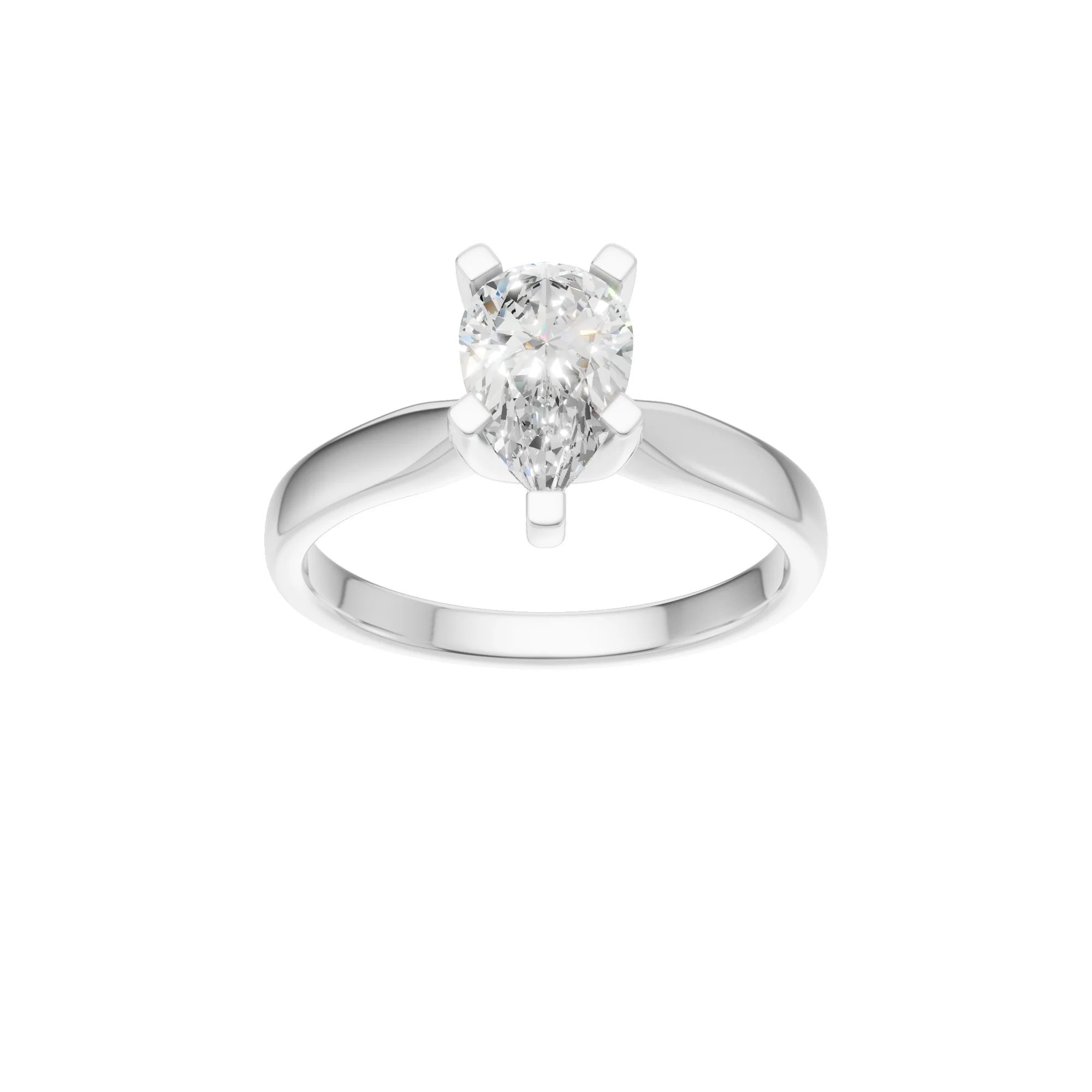 Peace Jewelers 14K Gold Pear Shaped Lab-Grown Diamond Solitaire Ring - Image 3