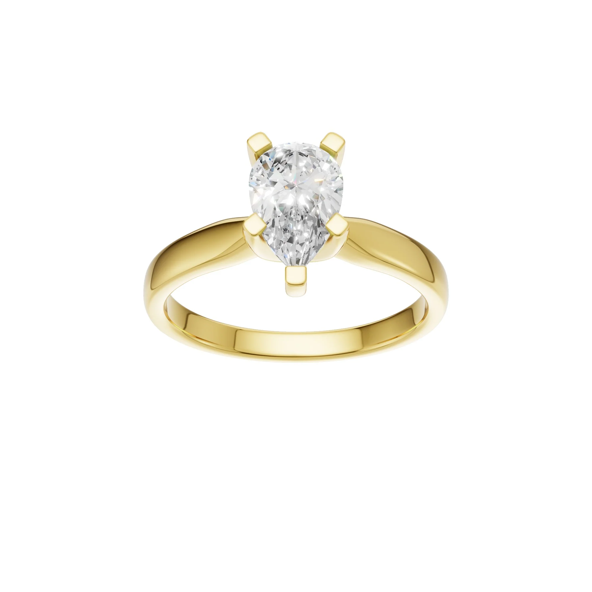 Peace Jewelers 14K Gold Pear Shaped Lab-Grown Diamond Solitaire Ring - Image 4