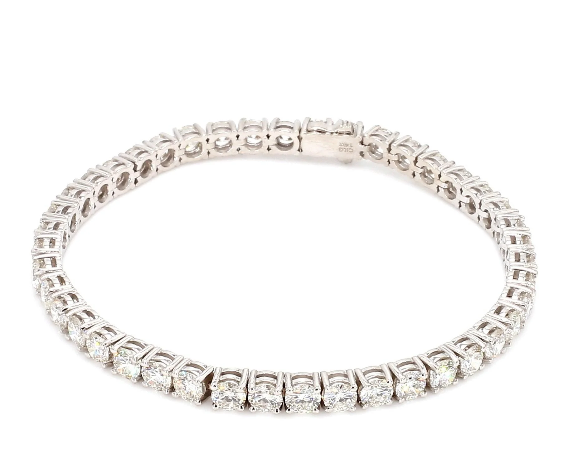 Peace Jewelers 14K Gold Round Lab-Grown Diamond Tennis 7" Bracelet - Image 2