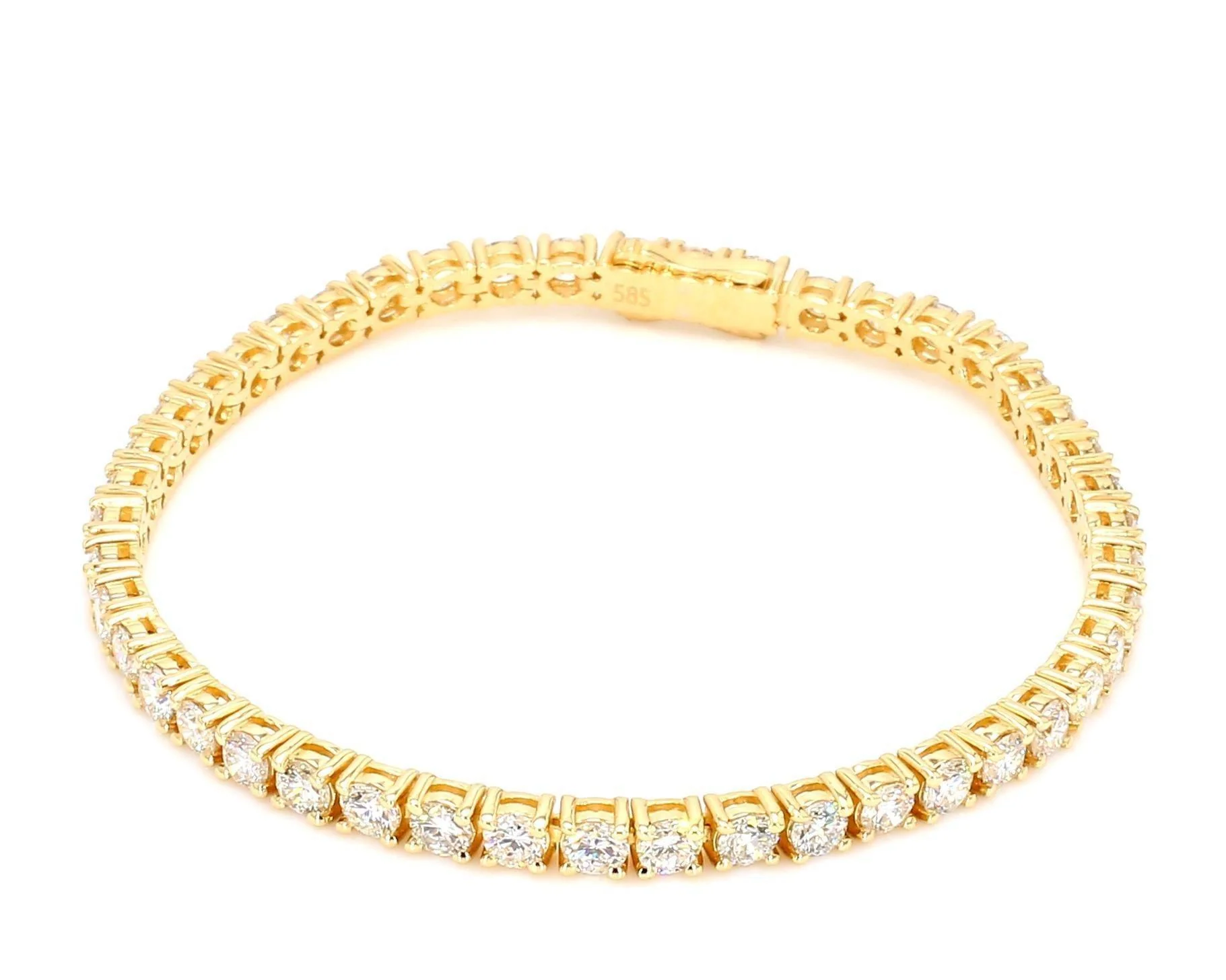 Peace Jewelers 14K Gold Round Lab-Grown Diamond Tennis 7" Bracelet - Image 3