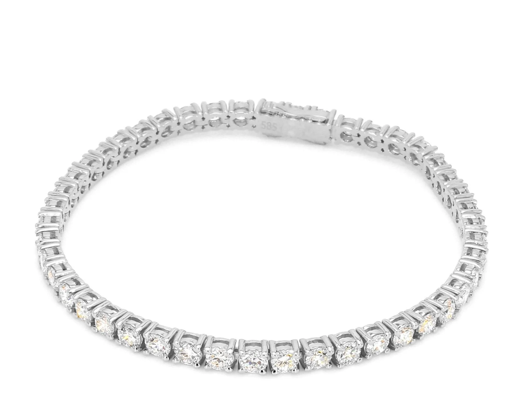 Peace Jewelers 14K Gold Round Lab-Grown Diamond Tennis 7" Bracelet - Image 4