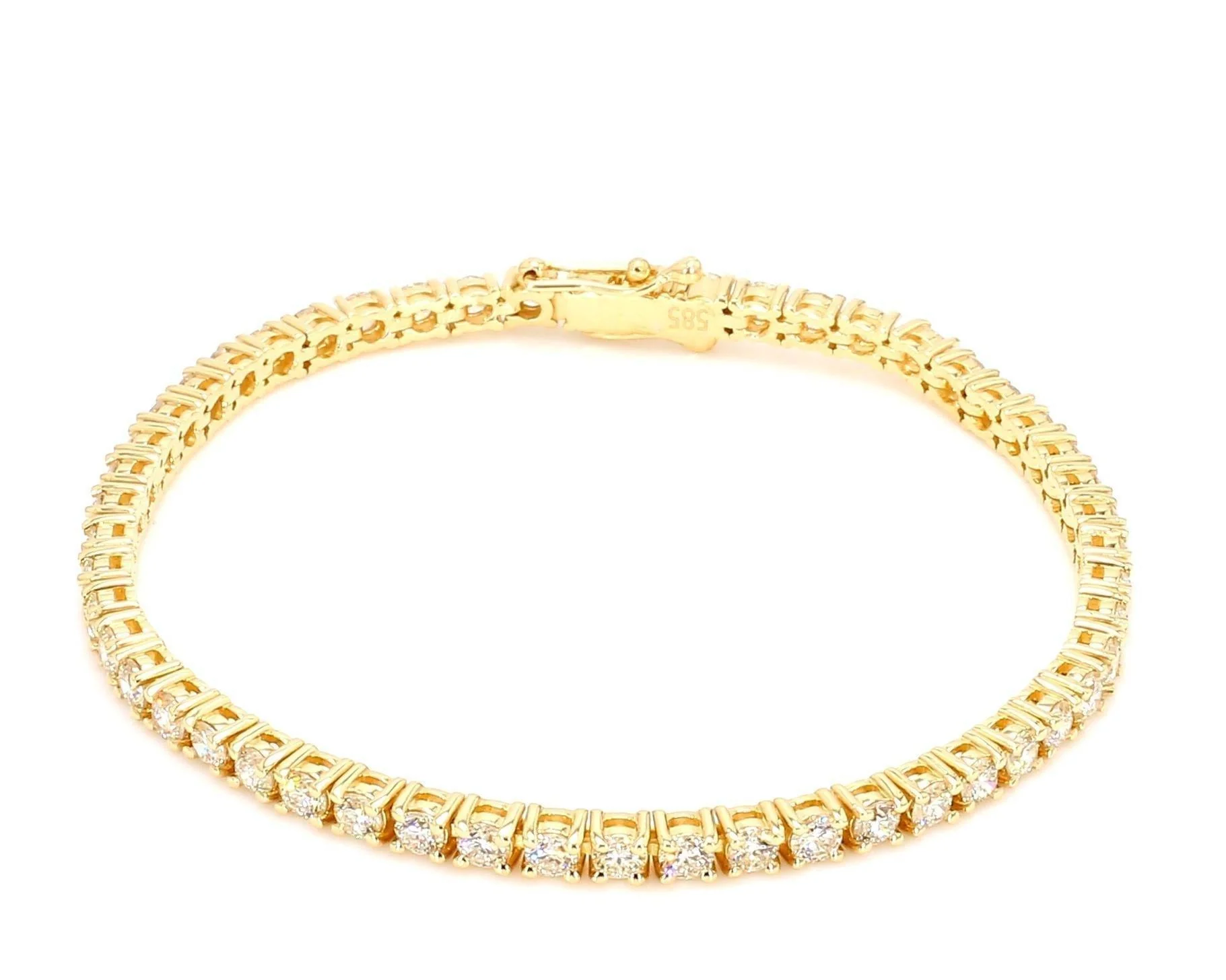 Peace Jewelers 14K Gold Round Lab-Grown Diamond Tennis 7" Bracelet - Image 5