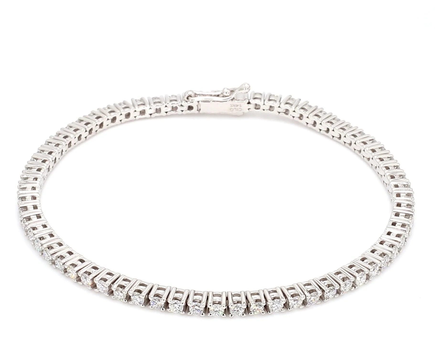 Peace Jewelers 14K Gold Round Lab-Grown Diamond Tennis 7" Bracelet - Image 8