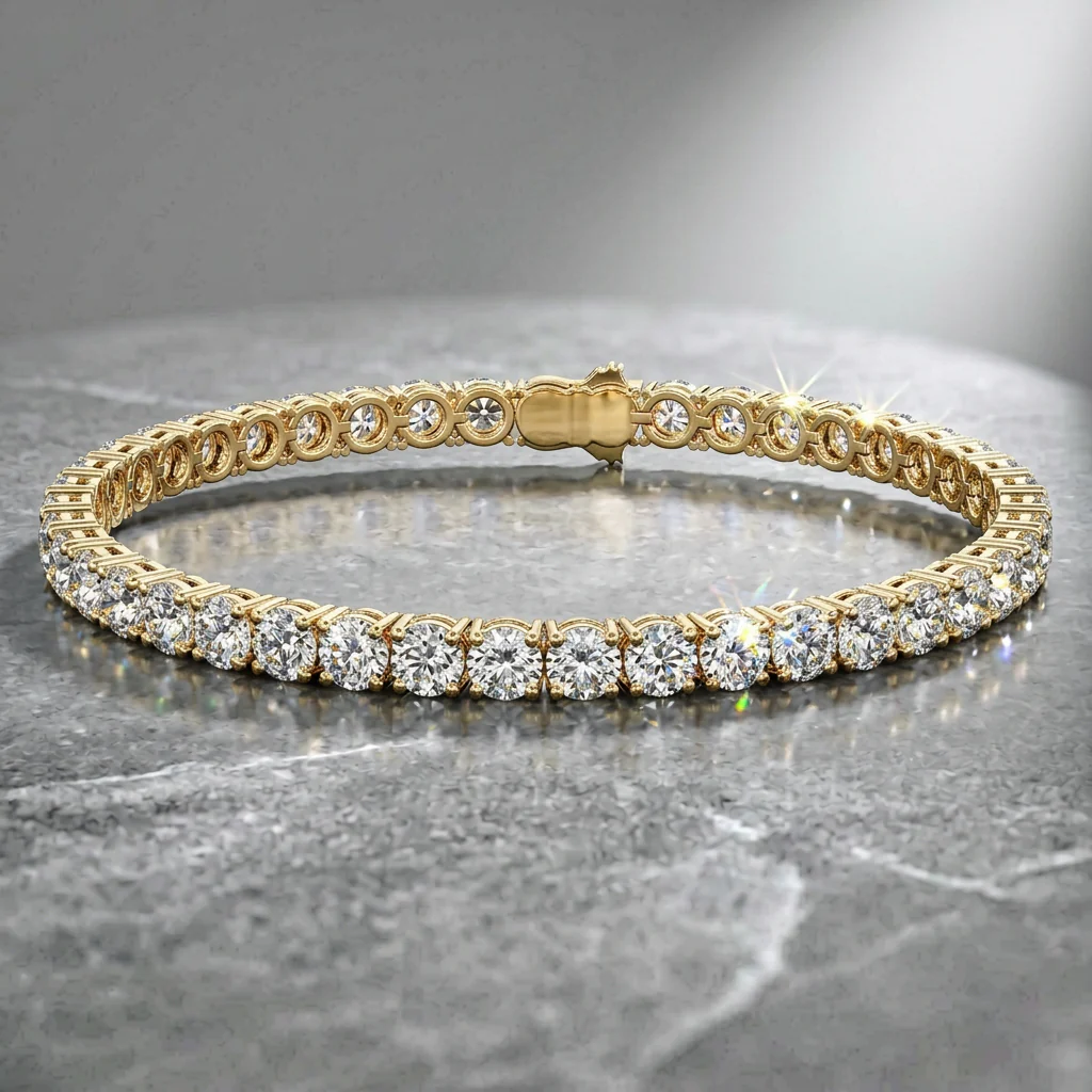 Peace Jewelers 14K Gold Round Lab-Grown Diamond Tennis 7" Bracelet - Image 9