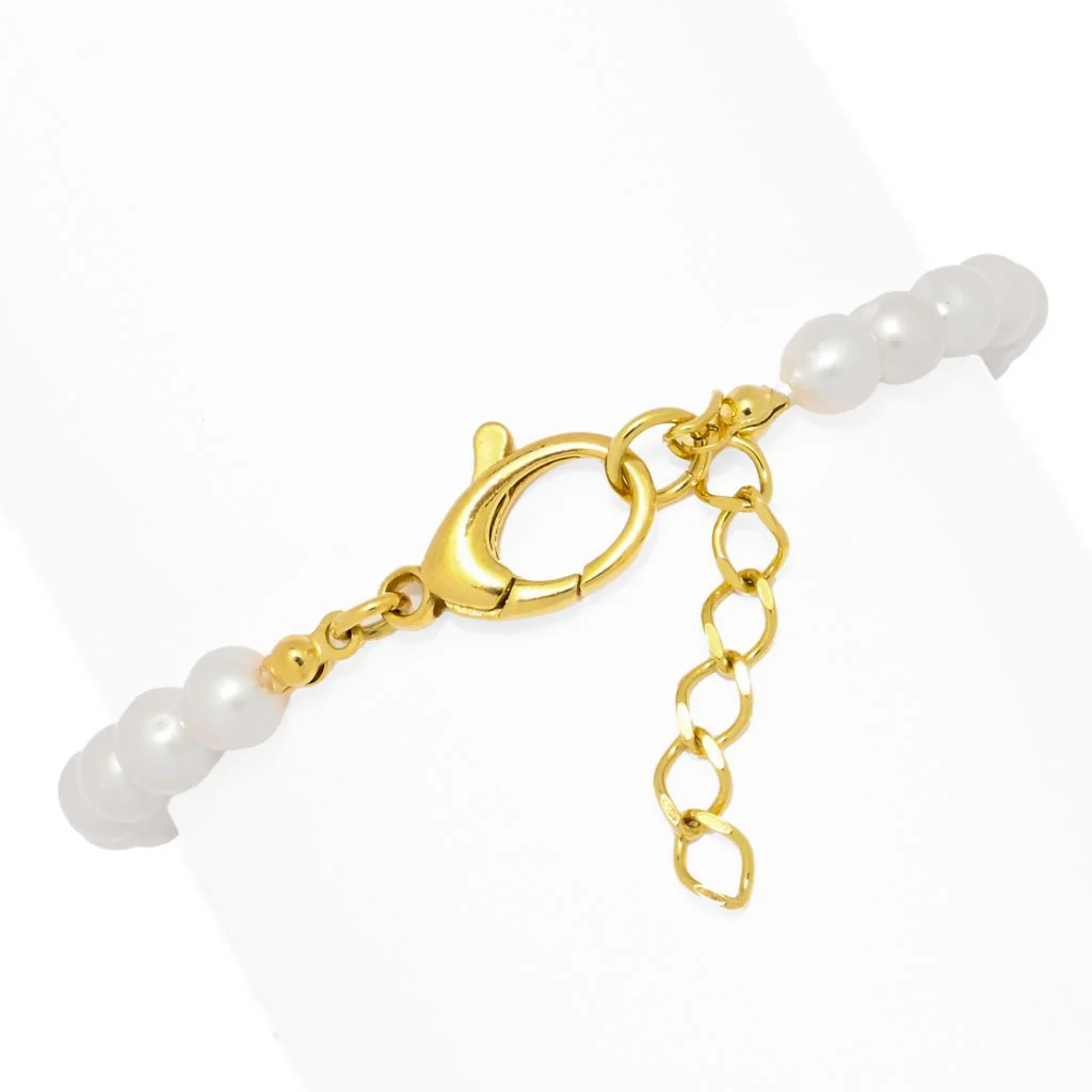 18K Gold Plated 6-6.5mm Baroque Cultured Pearl Bracelet - Image 2