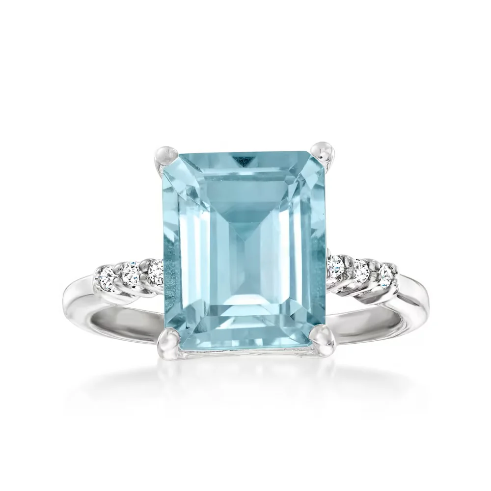 Pinctore Sterling Silver 11x9mm Octagon-Cut Gemstone Ring - Image 2