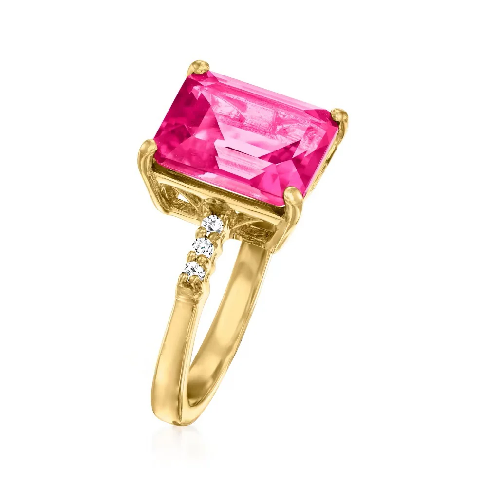 Pinctore Sterling Silver 11x9mm Octagon-Cut Gemstone Ring - Image 3