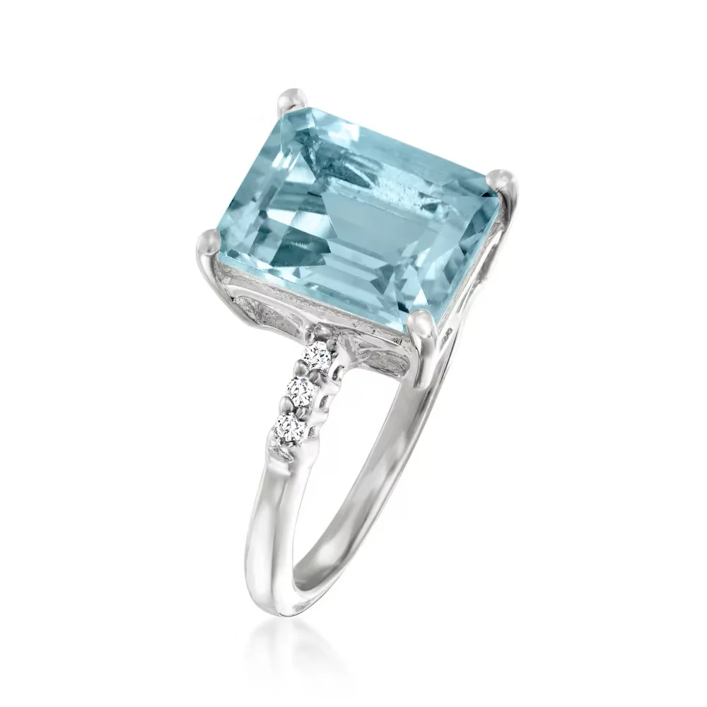 Pinctore Sterling Silver 11x9mm Octagon-Cut Gemstone Ring - Image 4
