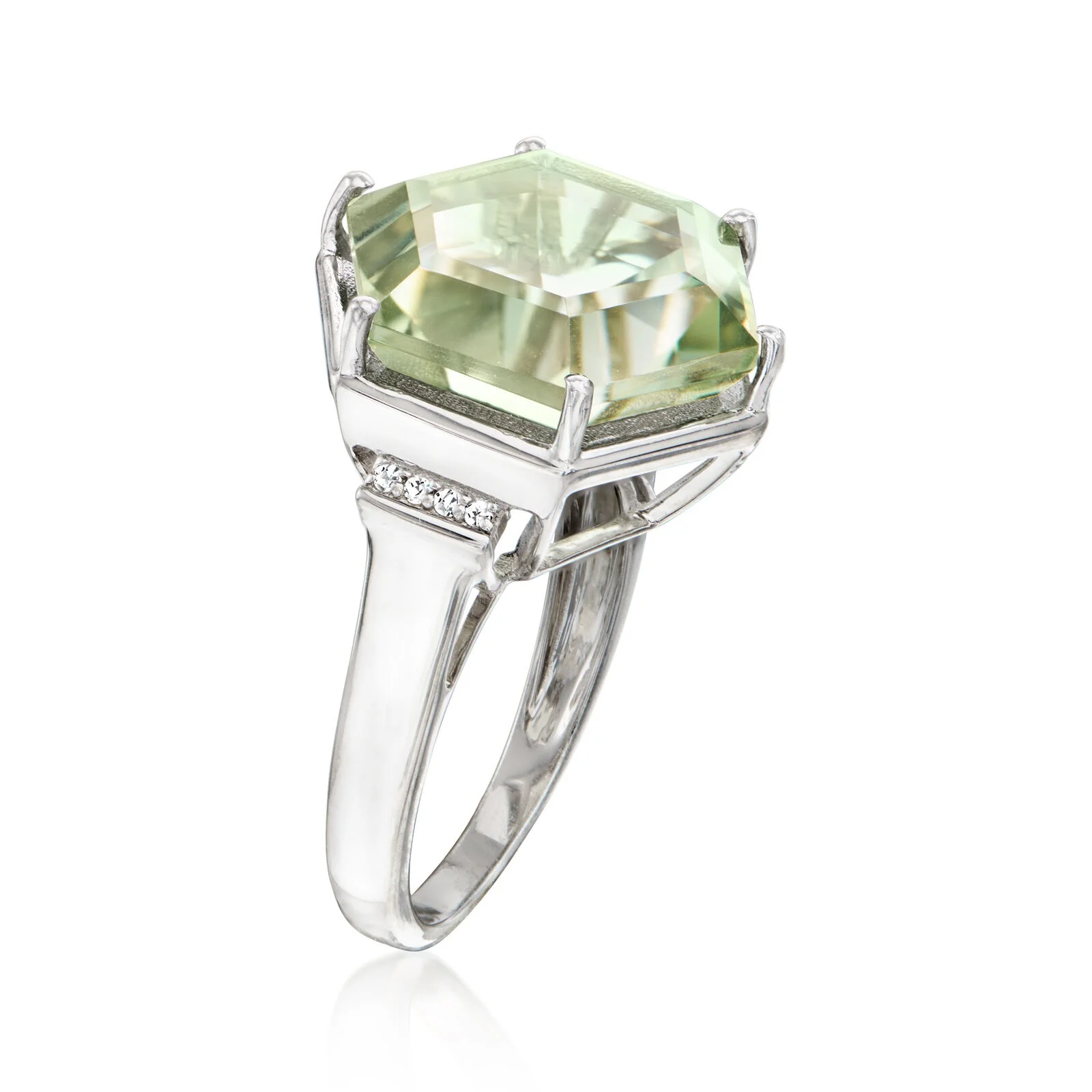 Pinctore Sterling Silver 14mm Specialty Cut Gemstone Solitaire Ring - Image 4