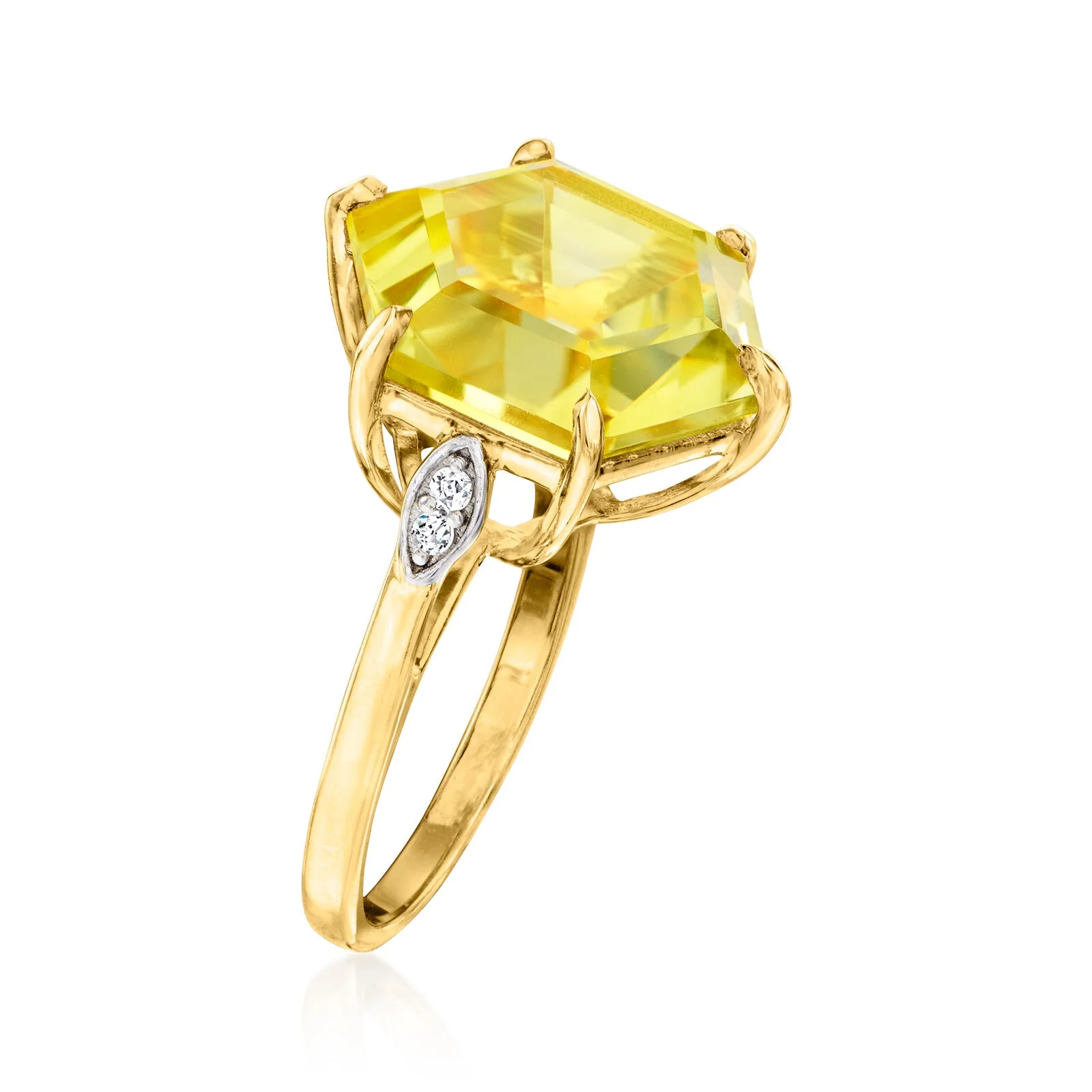 Pinctore Sterling Silver 14mm Specialty Cut Gemstone Solitaire Ring - Image 6