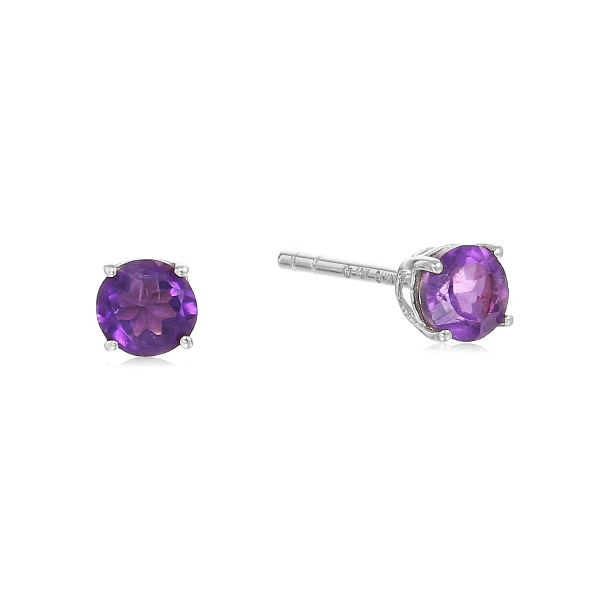 Pinctore Sterling Silver 4mm Round Gemstone Stud Earrings - Image 10