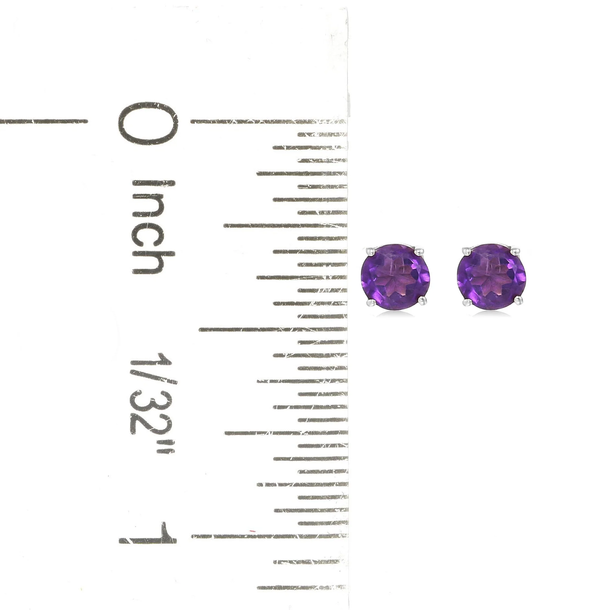 Pinctore Sterling Silver 4mm Round Gemstone Stud Earrings - Image 12