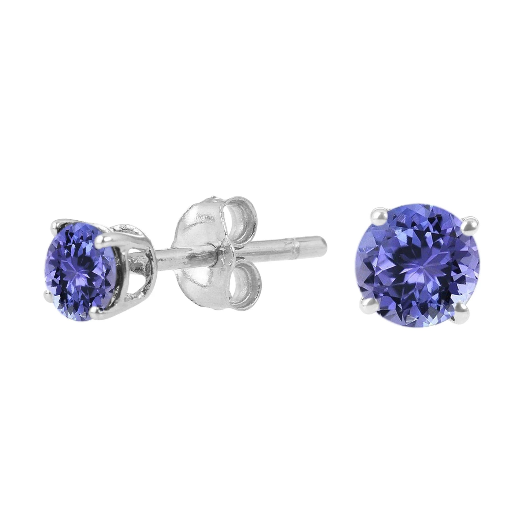 Pinctore Sterling Silver 4mm Round Gemstone Stud Earrings - Image 2