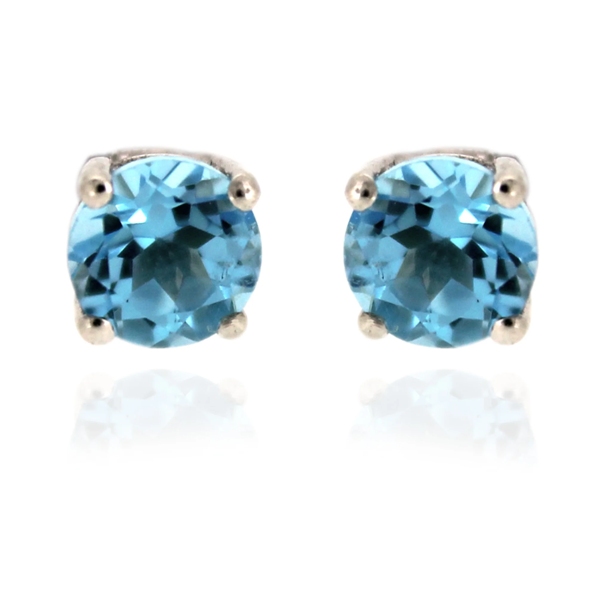 Pinctore Sterling Silver 4mm Round Gemstone Stud Earrings - Image 4