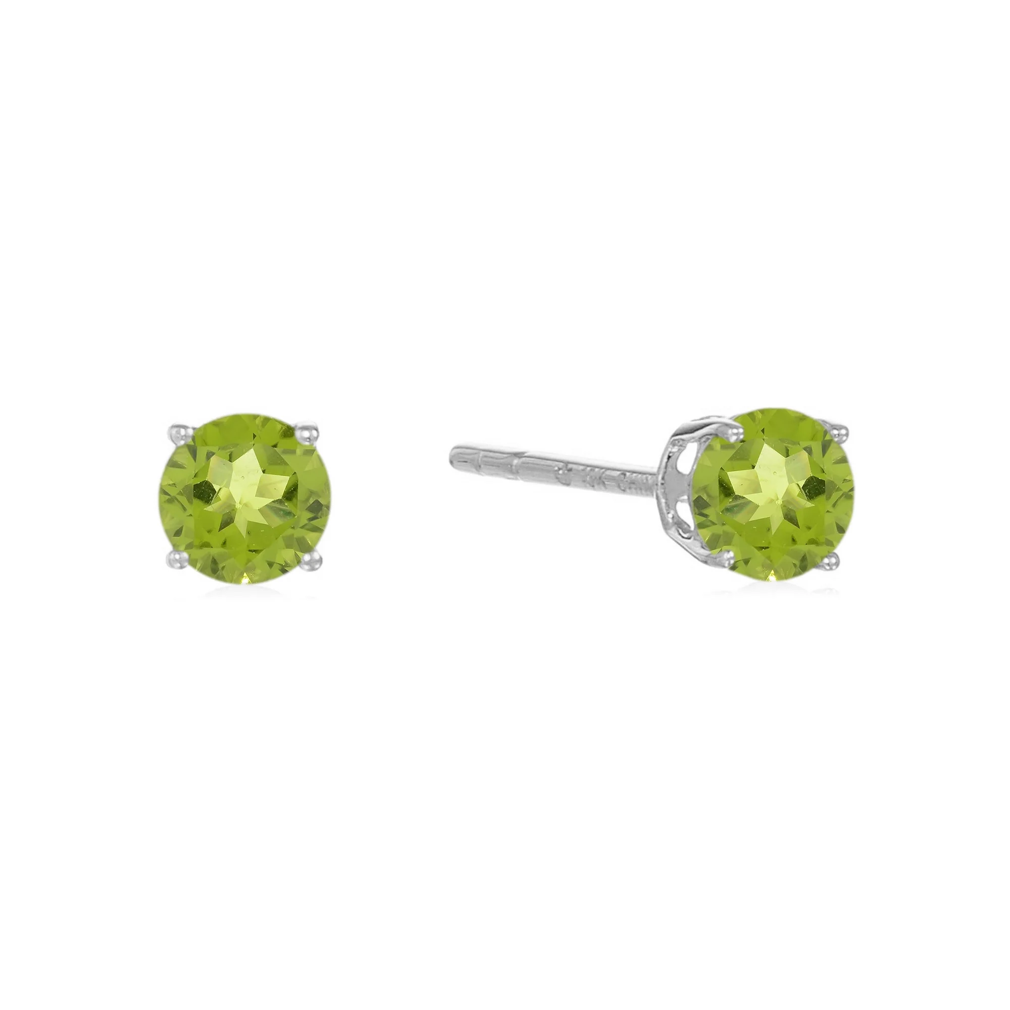 Pinctore Sterling Silver 4mm Round Gemstone Stud Earrings - Image 5