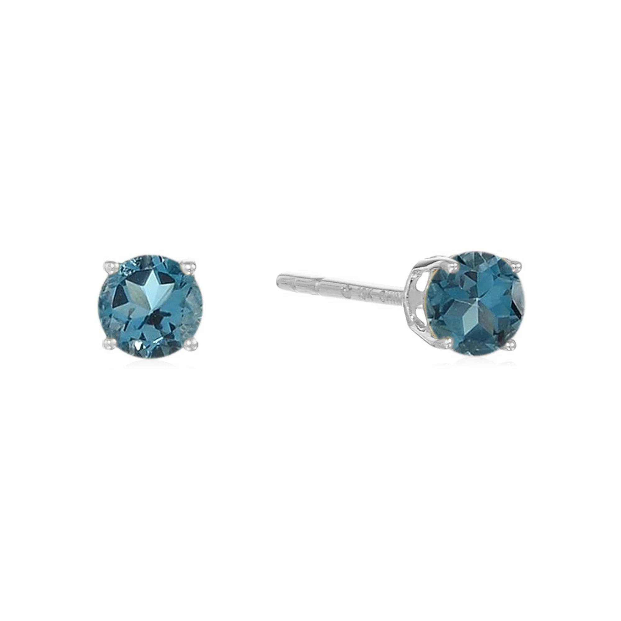 Pinctore Sterling Silver 4mm Round Gemstone Stud Earrings - Image 6