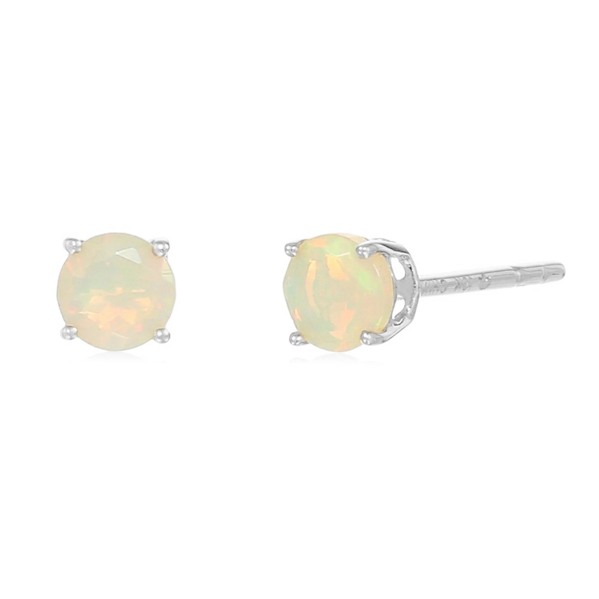 Pinctore Sterling Silver 4mm Round Gemstone Stud Earrings - Image 8