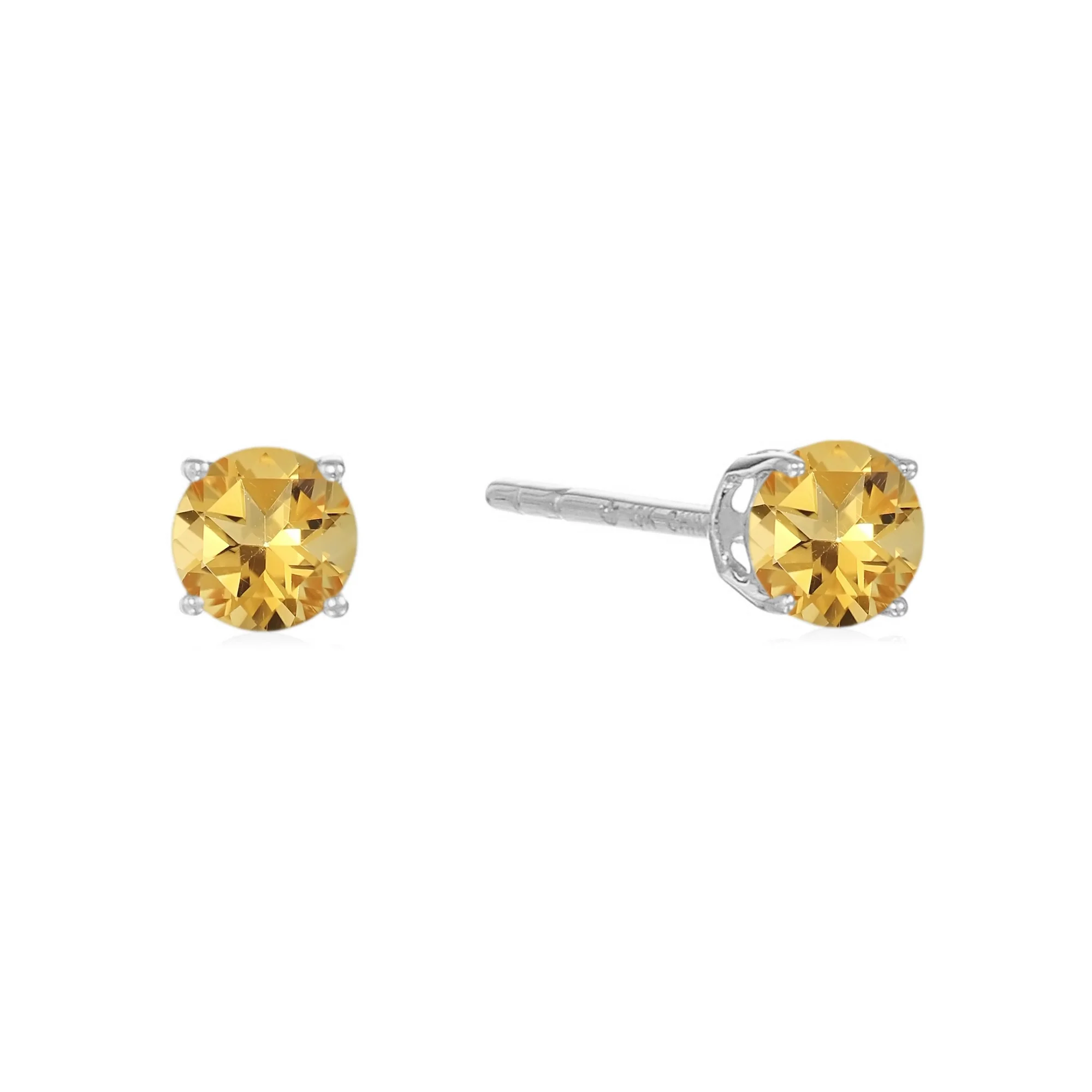 Pinctore Sterling Silver 4mm Round Gemstone Stud Earrings - Image 9
