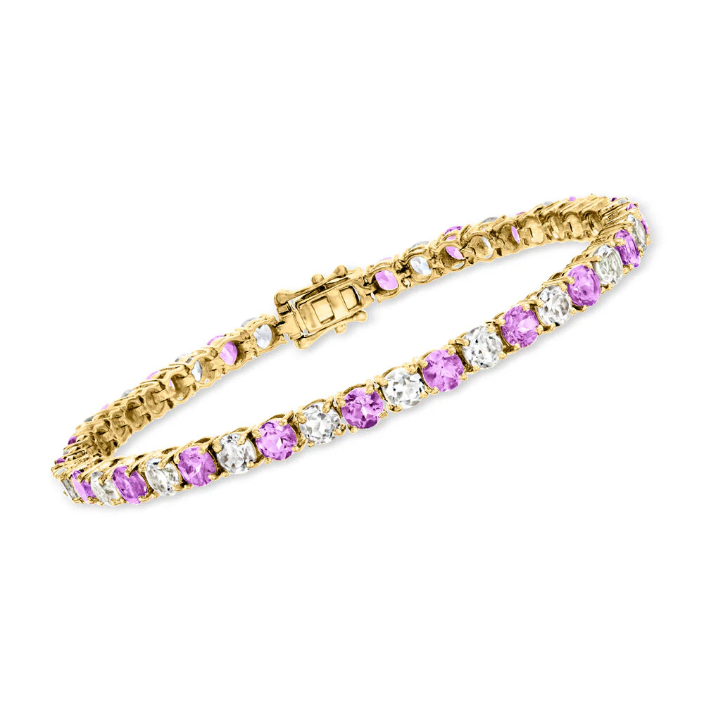 Pinctore Sterling Silver 4mm Round Gemstone Tennis Bracelet - Image 12