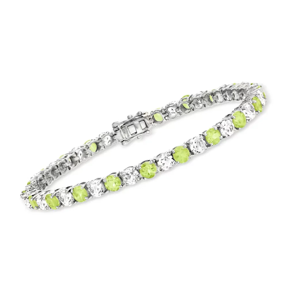 Pinctore Sterling Silver 4mm Round Gemstone Tennis Bracelet - Image 4