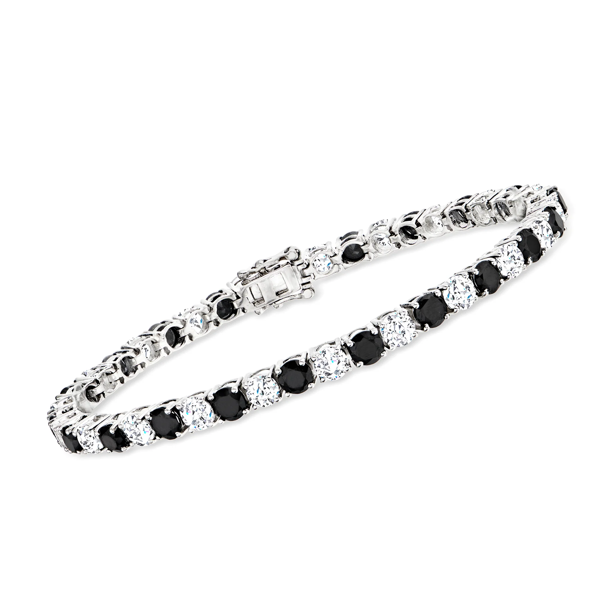 Pinctore Sterling Silver 4mm Round Gemstone Tennis Bracelet - Image 5
