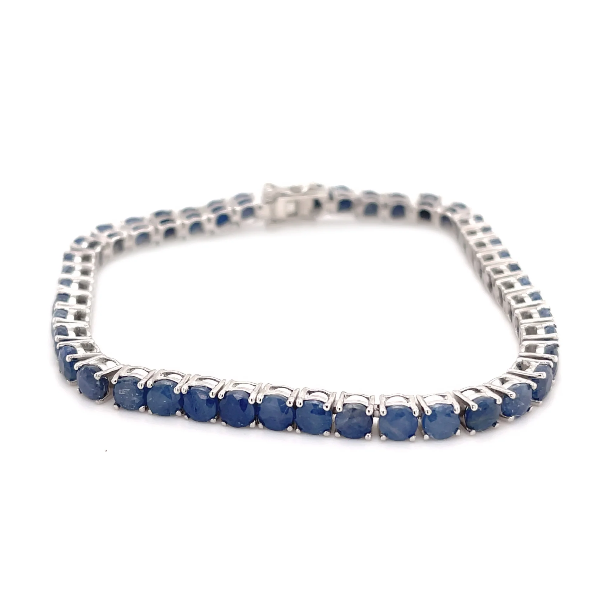 Pinctore Sterling Silver 4mm Round Gemstone Tennis Bracelet - Image 7