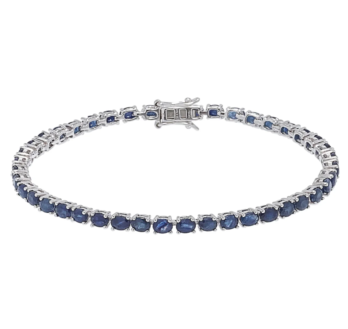 Pinctore Sterling Silver 4x3mm Oval Gemstone Tennis Bracelet - Image 3