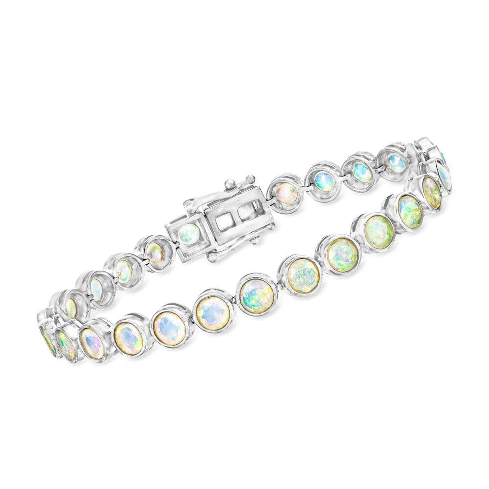 Pinctore Sterling Silver 5mm Gemstone Bezel-Set Line Bracelet - Image 6