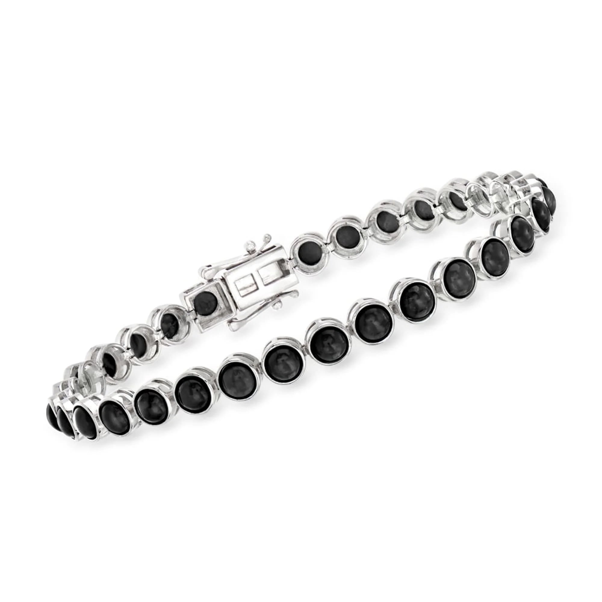 Pinctore Sterling Silver 5mm Round Gemstone Bezel-Set Tennis Bracelet - Image 4
