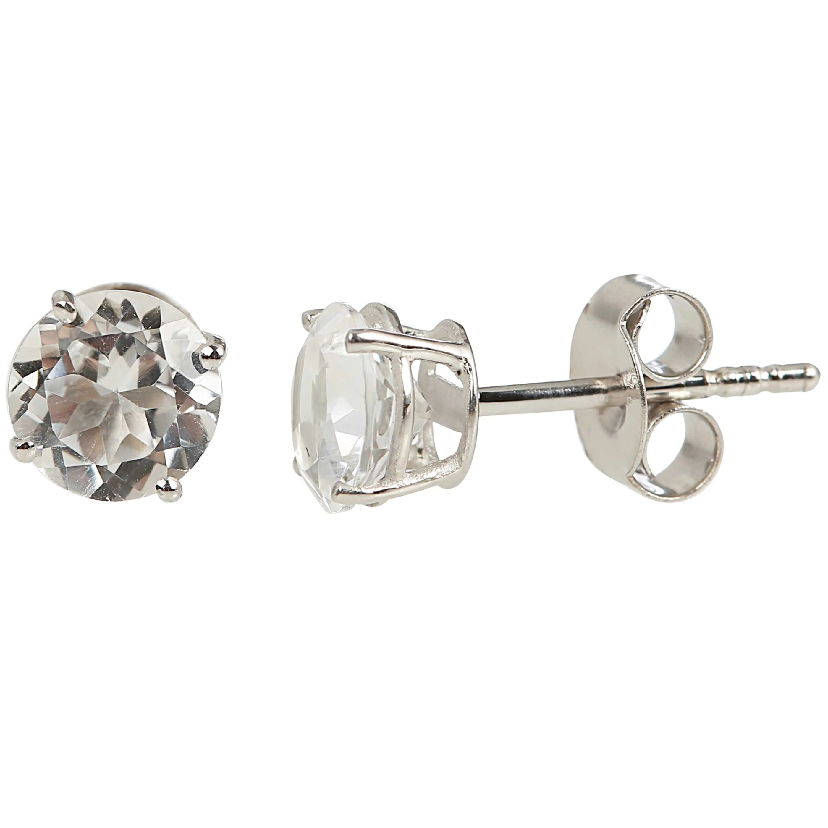 Pinctore Sterling Silver 6mm Round Gemstone Stud Earrings - Image 2