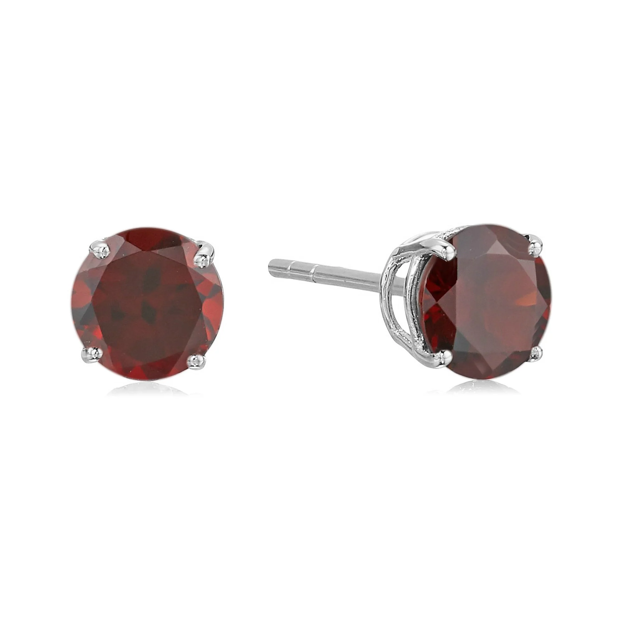 Pinctore Sterling Silver 6mm Round Gemstone Stud Earrings - Image 4