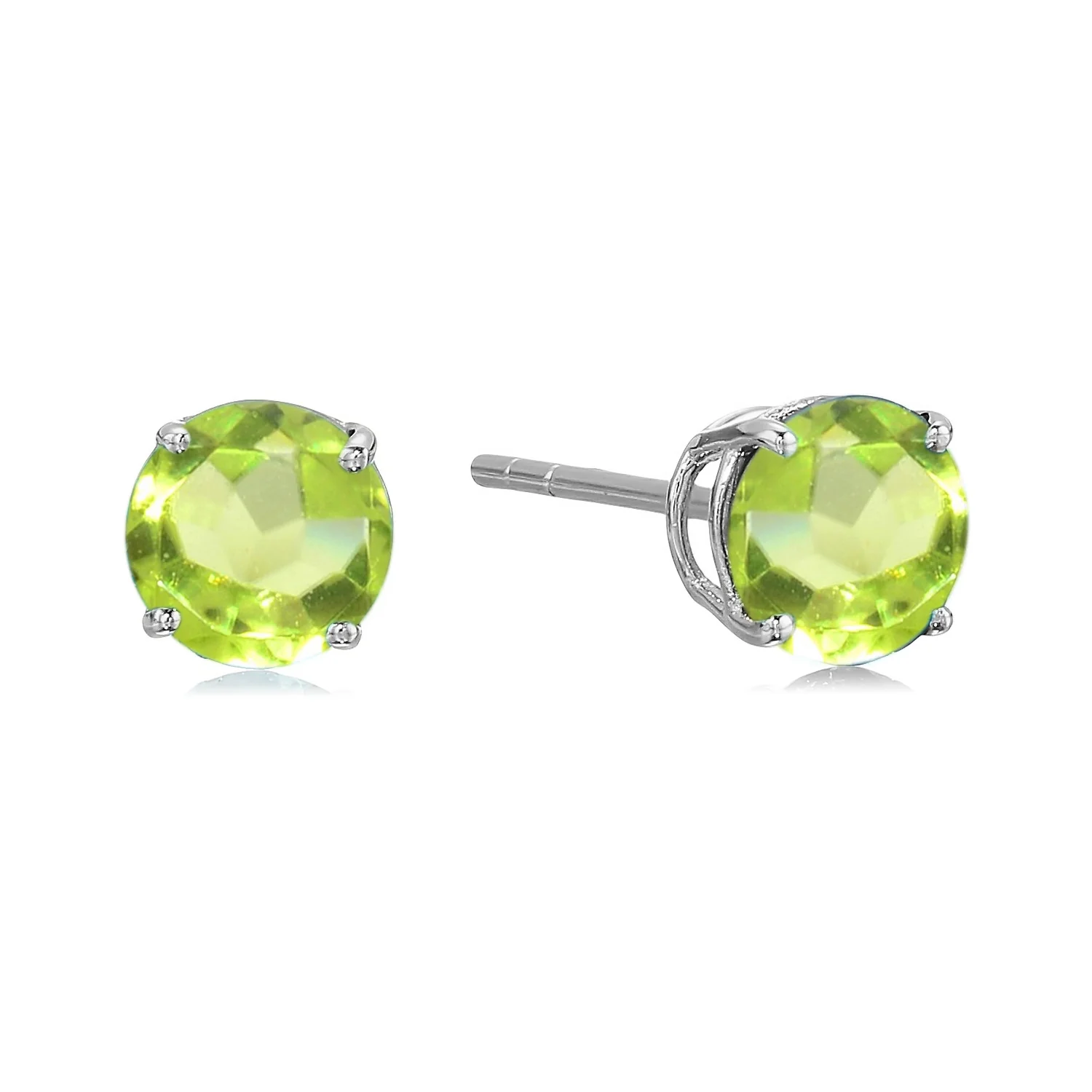 Pinctore Sterling Silver 6mm Round Gemstone Stud Earrings - Image 5