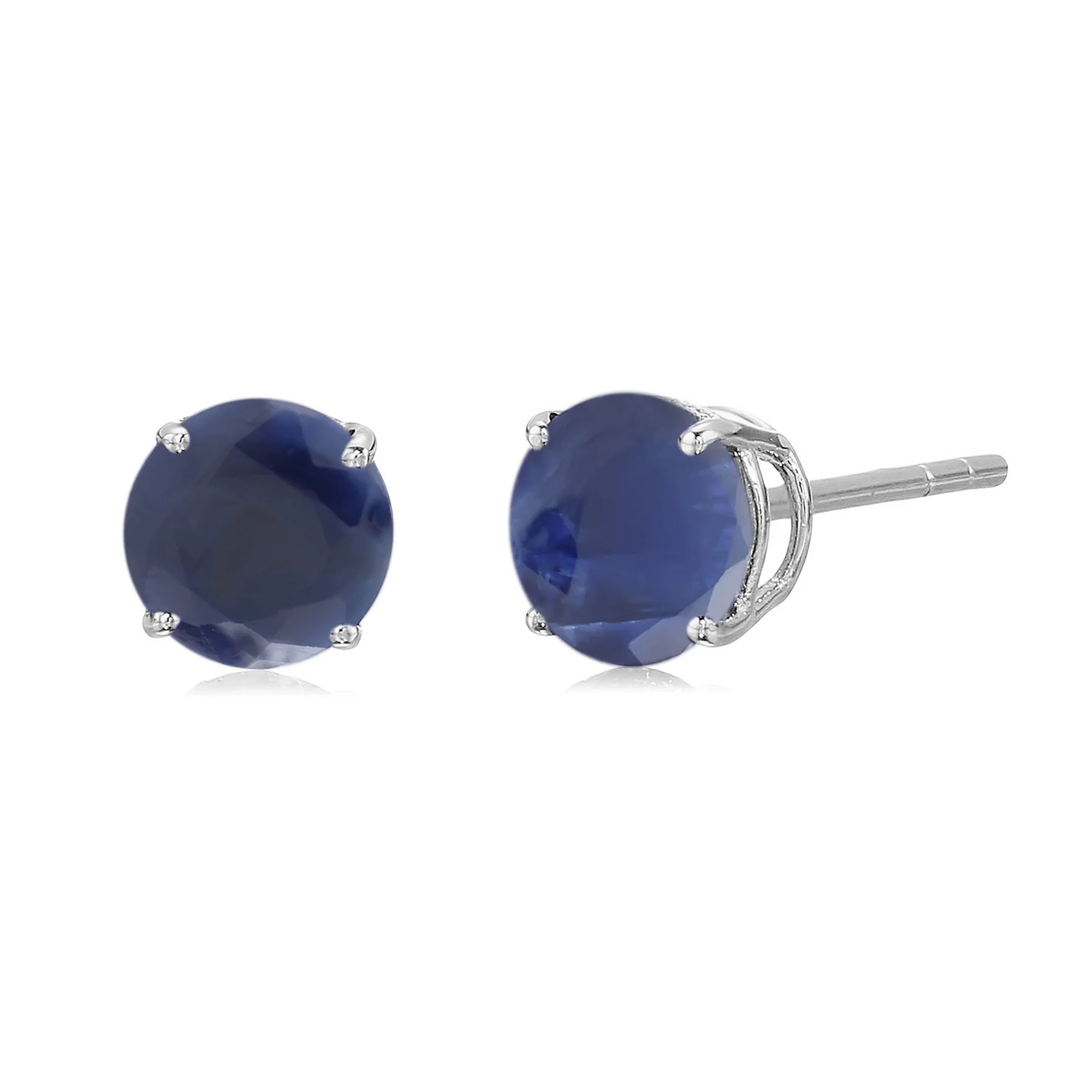 Pinctore Sterling Silver 6mm Round Gemstone Stud Earrings - Image 6