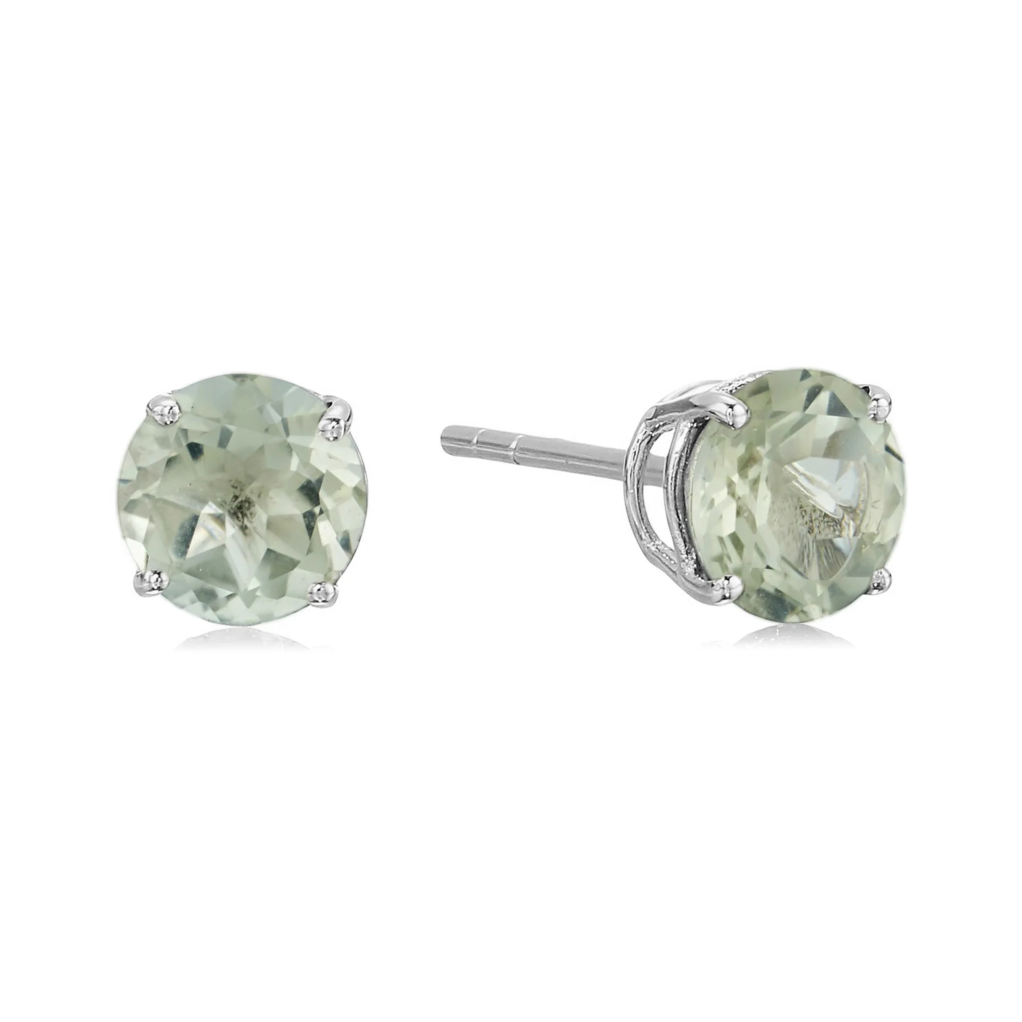 Pinctore Sterling Silver 6mm Round Gemstone Stud Earrings - Image 7