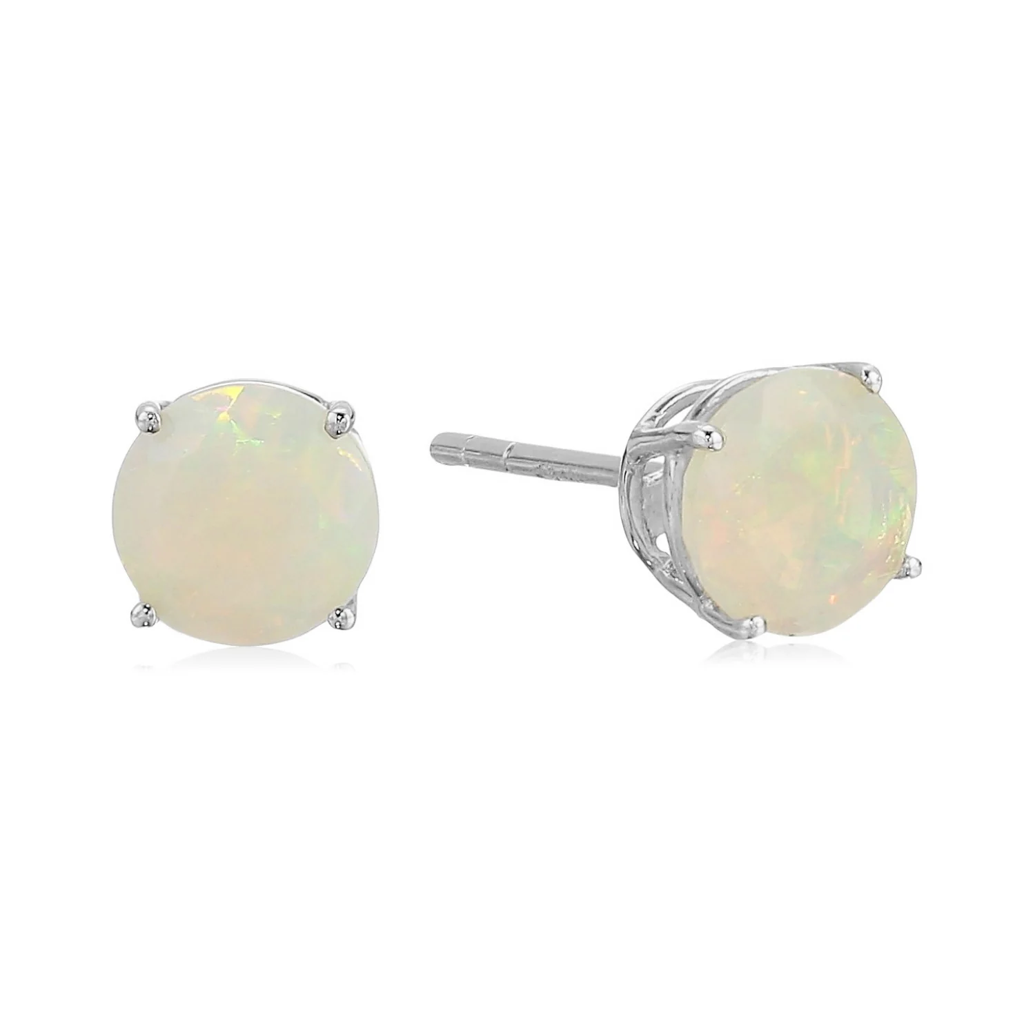 Pinctore Sterling Silver 6mm Round Gemstone Stud Earrings - Image 8