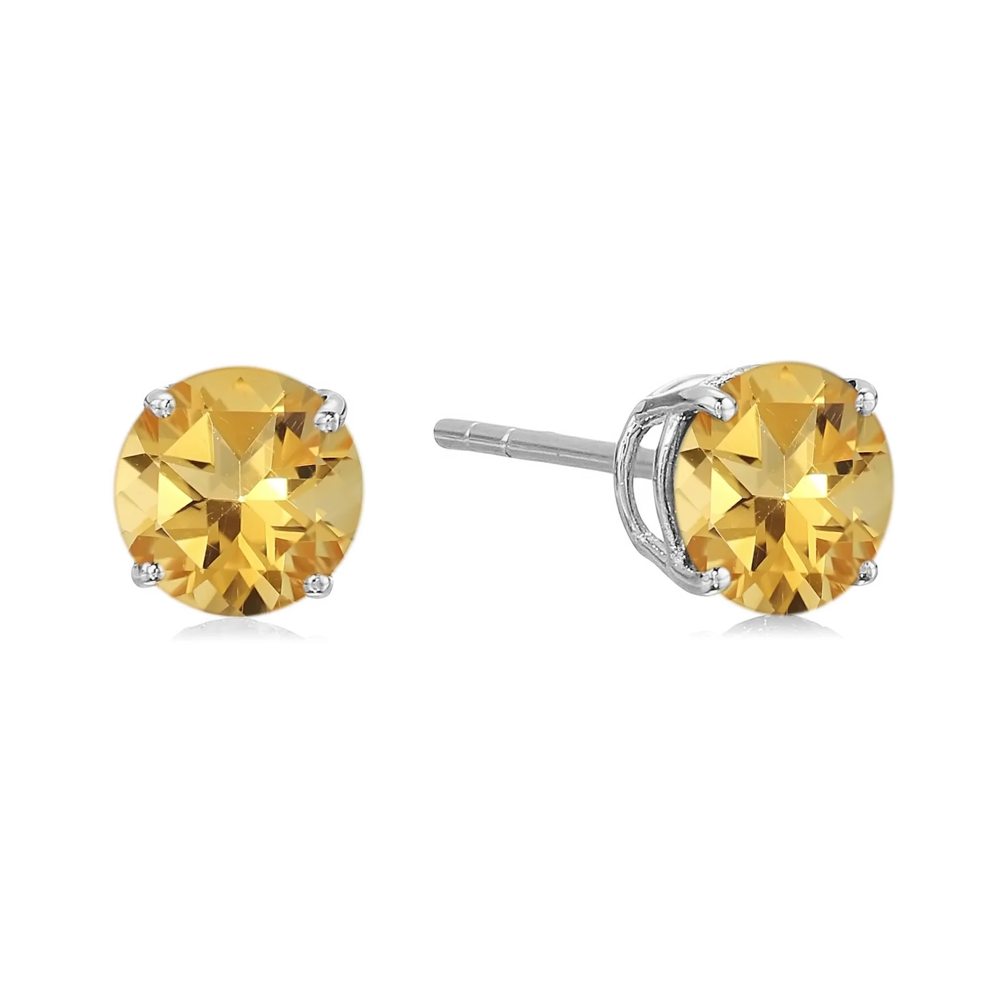 Pinctore Sterling Silver 6mm Round Gemstone Stud Earrings - Image 9