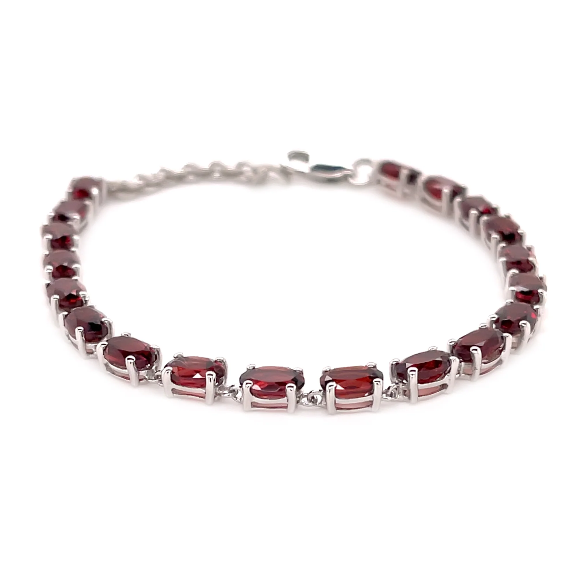 Pinctore Sterling Silver 6x4mm Gemstone Line Bracelet - Image 2
