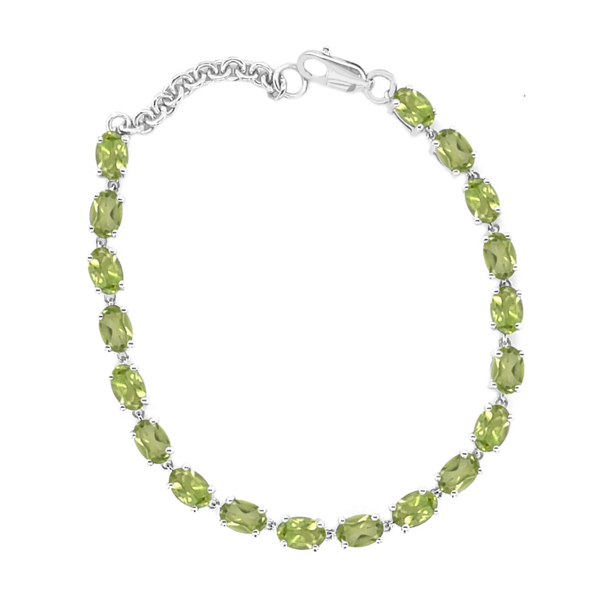 Pinctore Sterling Silver 6x4mm Gemstone Line Bracelet - Image 3