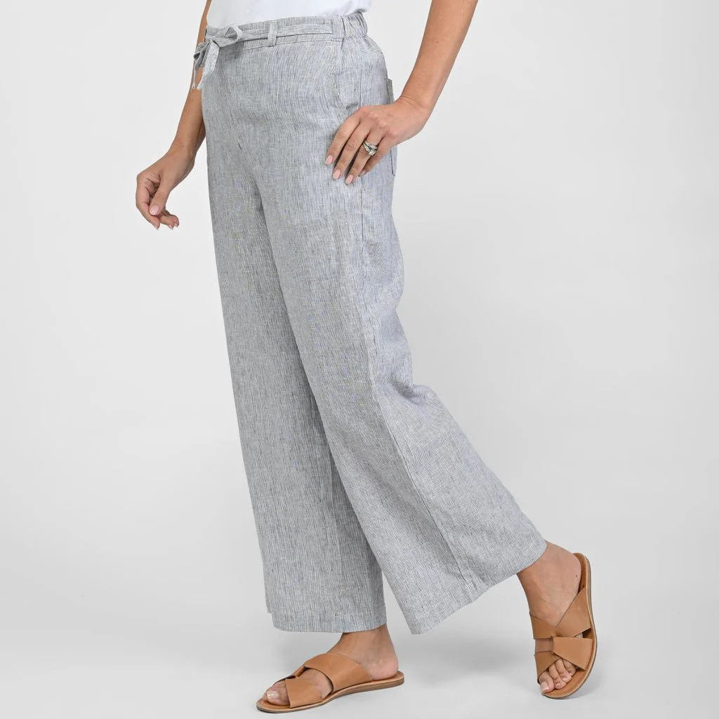 Christopher & Banks Pinstripe Linen Blend Relaxed Pant - Image 3