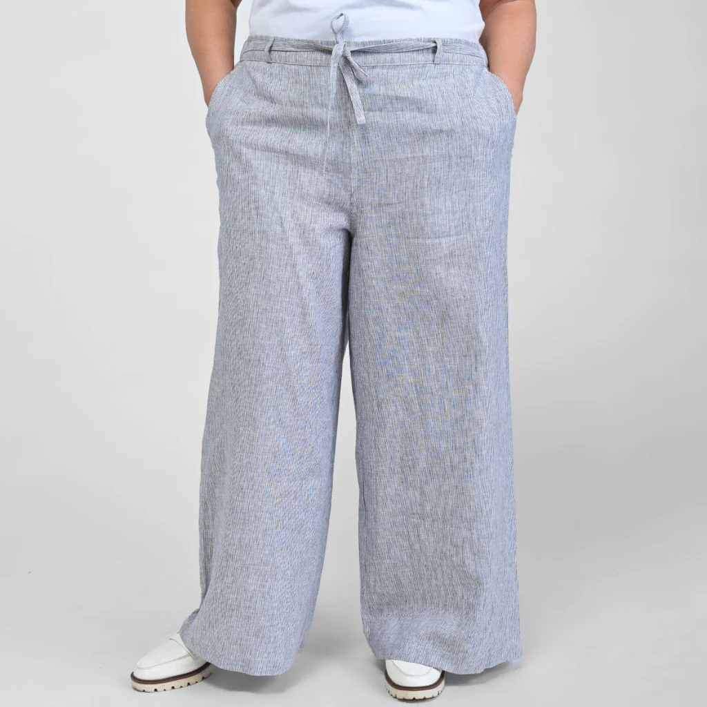 Christopher & Banks Pinstripe Linen Blend Relaxed Pant - Image 4