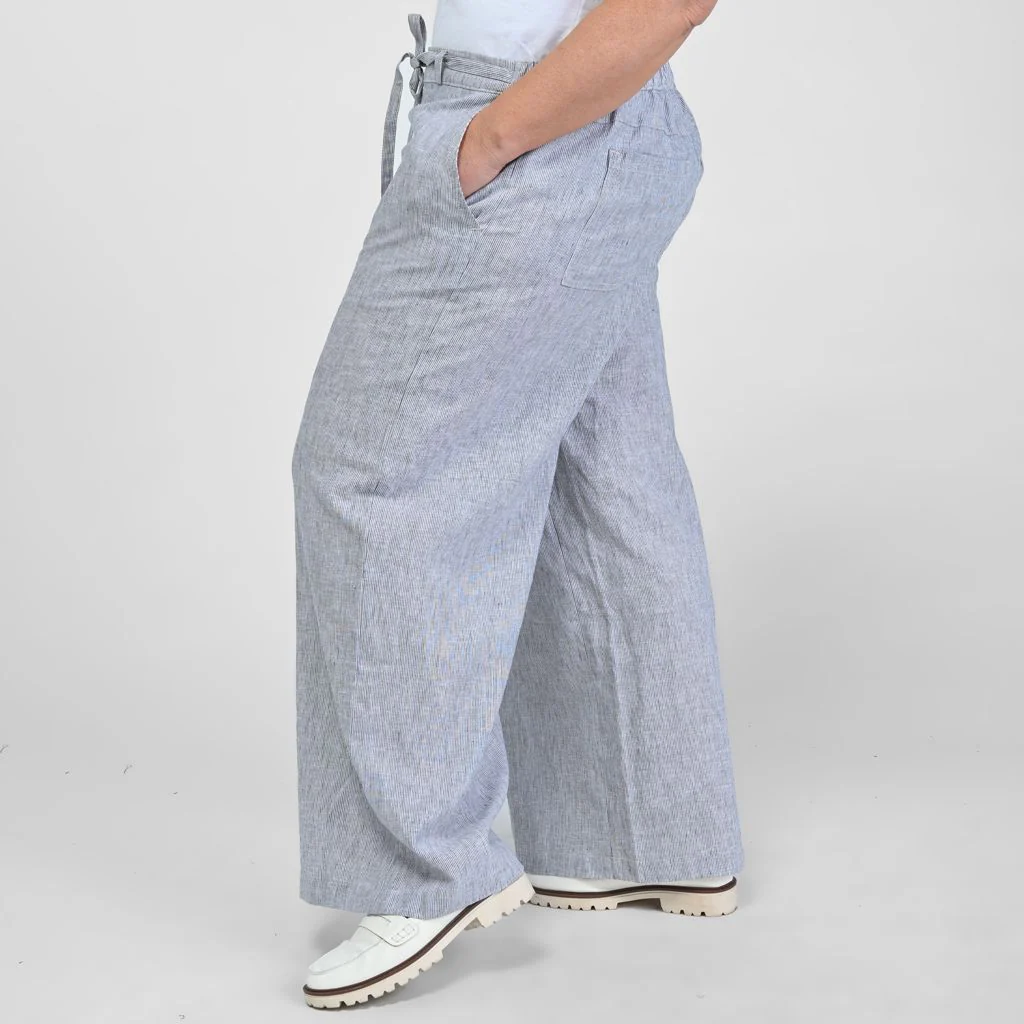 Christopher & Banks Pinstripe Linen Blend Relaxed Pant - Image 6