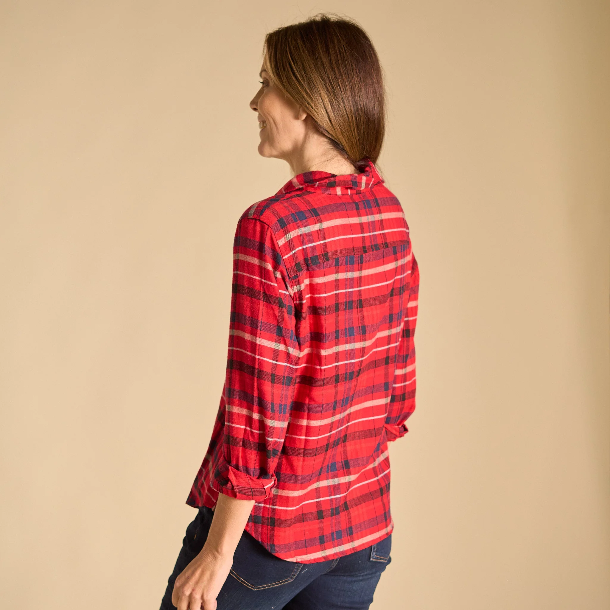 Christopher & Banks Plaid Button Front Long Sleeve Shirt - Image 3